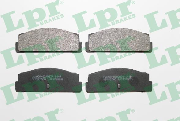 LPR 05P002 - Brake Pad Set, disc brake autospares.lv