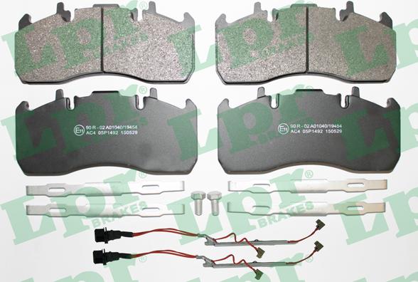 LPR 05P1492A - Brake Pad Set, disc brake autospares.lv