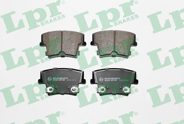 LPR 05P1400 - Brake Pad Set, disc brake autospares.lv