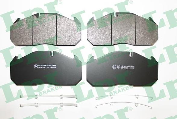 LPR 05P1152 - Brake Pad Set, disc brake autospares.lv