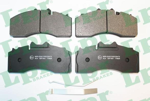 LPR 05P1857 - Brake Pad Set, disc brake autospares.lv