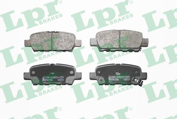 LPR 05P1862 - Brake Pad Set, disc brake autospares.lv