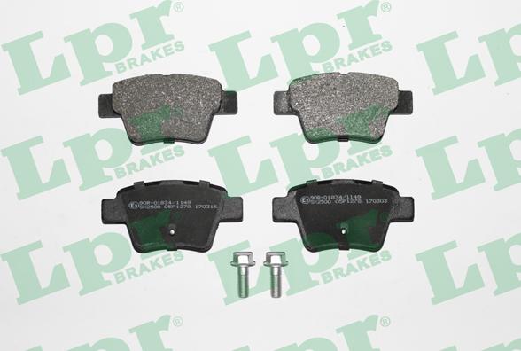 LPR 05P1278 - Brake Pad Set, disc brake autospares.lv