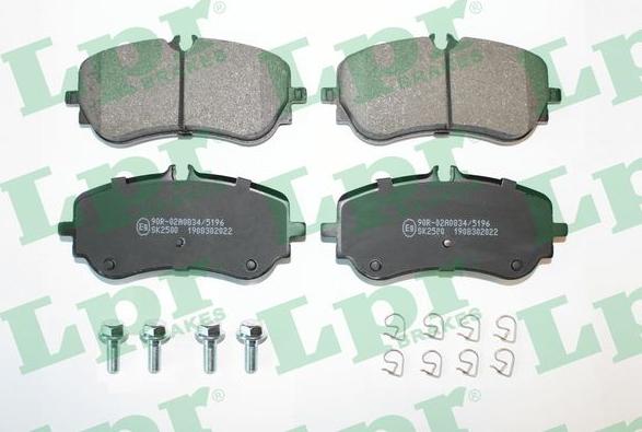 LPR 05P2022 - Brake Pad Set, disc brake autospares.lv