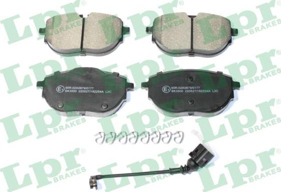 LPR 05P2254A - Brake Pad Set, disc brake autospares.lv