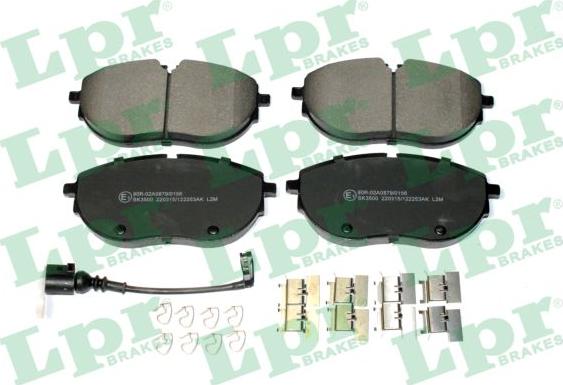 LPR 05P2253AK - Brake Pad Set, disc brake autospares.lv