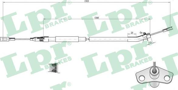 LPR C0448B - Cable, parking brake autospares.lv