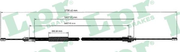 LPR C0612B - Cable, parking brake autospares.lv