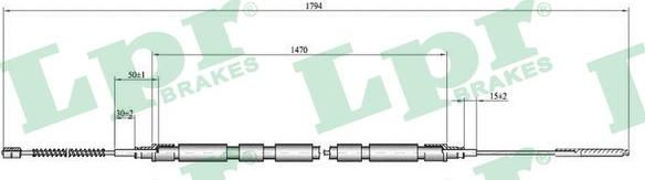 LPR C0810B - Cable, parking brake autospares.lv