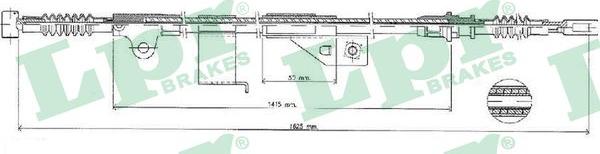 LPR C1487B - Cable, parking brake autospares.lv