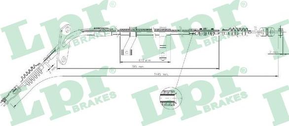 LPR C1550B - Cable, parking brake autospares.lv