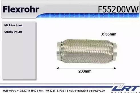 LRT F55200VW - Flex Hose, exhaust system autospares.lv