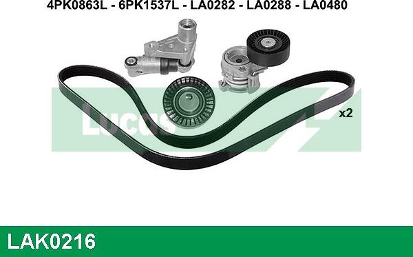 LUCAS LAK0216 - V-Ribbed Belt Set autospares.lv