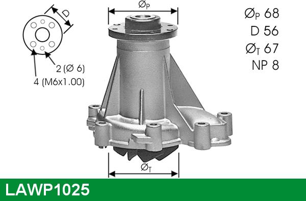 LUCAS LAWP1025 - Water Pump autospares.lv