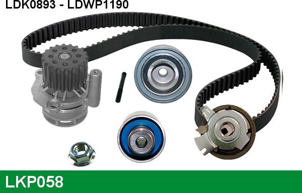 LUCAS LKP058 - Water Pump & Timing Belt Set autospares.lv