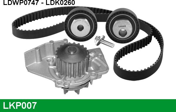 LUCAS LKP007 - Water Pump & Timing Belt Set autospares.lv