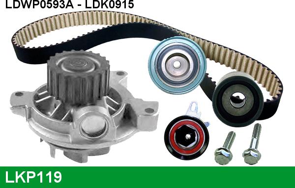 LUCAS LKP119 - Water Pump & Timing Belt Set autospares.lv