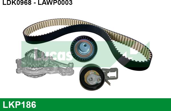 LUCAS LKP186 - Water Pump & Timing Belt Set autospares.lv