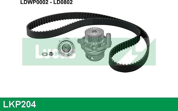LUCAS LKP204 - Water Pump & Timing Belt Set autospares.lv