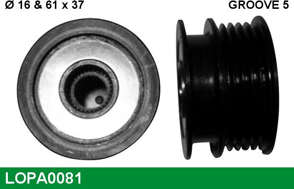 LUCAS LOPA0081 - Pulley, alternator, freewheel clutch autospares.lv