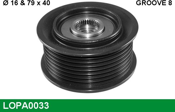 LUCAS LOPA0033 - Pulley, alternator, freewheel clutch autospares.lv