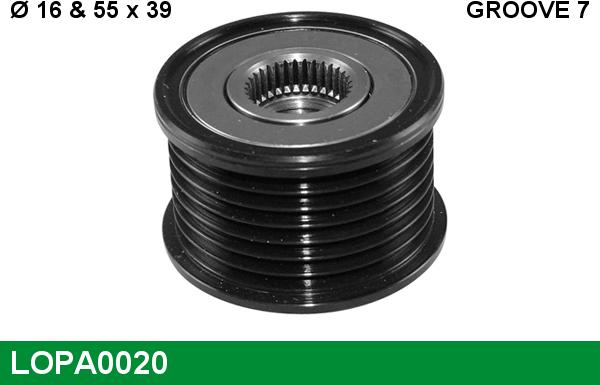 LUCAS LOPA0020 - Pulley, alternator, freewheel clutch autospares.lv