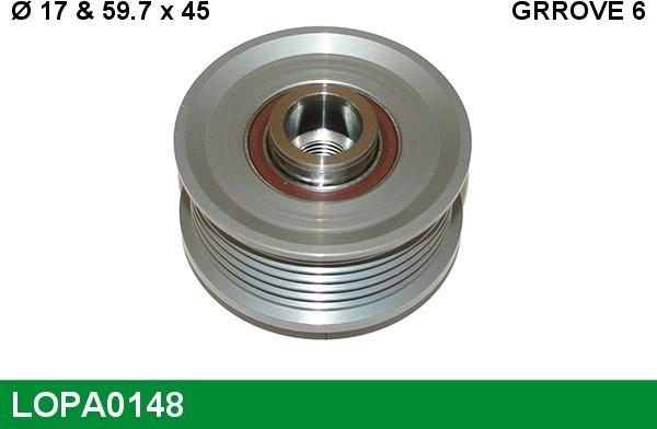 LUCAS LOPA0148 - Pulley, alternator, freewheel clutch autospares.lv