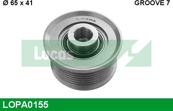 LUCAS LOPA0155 - Pulley, alternator, freewheel clutch autospares.lv