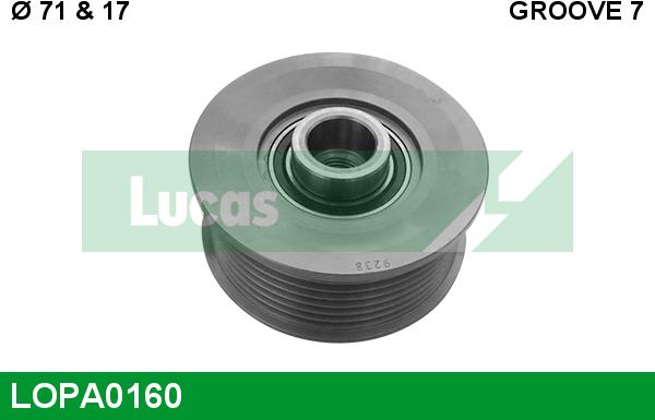 LUCAS LOPA0160 - Pulley, alternator, freewheel clutch autospares.lv