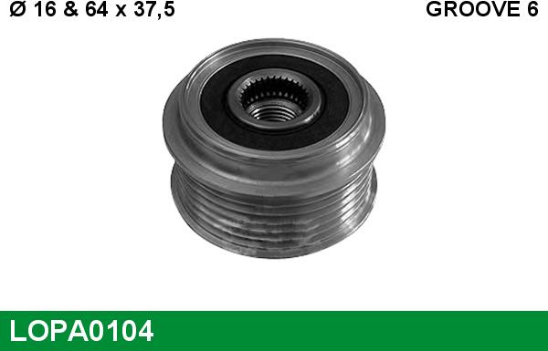 LUCAS LOPA0104 - Pulley, alternator, freewheel clutch autospares.lv