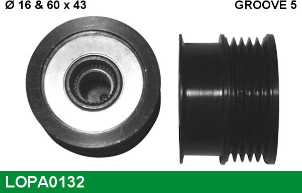 LUCAS LOPA0132 - Pulley, alternator, freewheel clutch autospares.lv