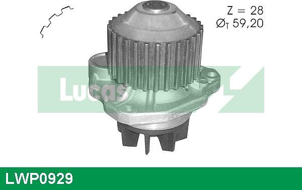 LUCAS LWP0929 - Water Pump autospares.lv