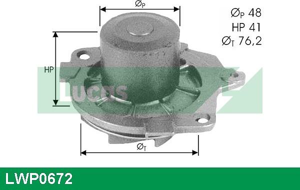 LUCAS LWP0672 - Water Pump autospares.lv