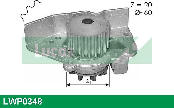 LUCAS LWP0348 - Water Pump autospares.lv