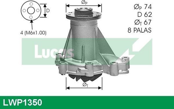 LUCAS LWP1350 - Water Pump autospares.lv