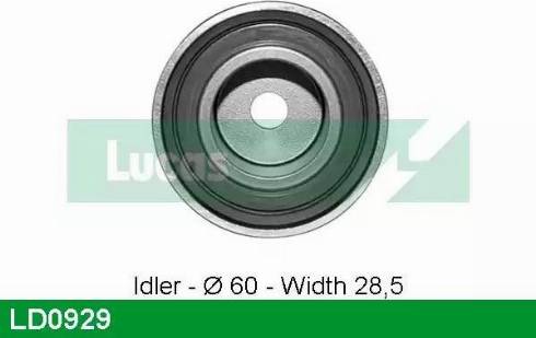 Lucas Engine Drive LD0929 - Tensioner Pulley, timing belt autospares.lv