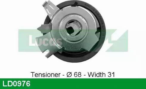 Lucas Engine Drive LD0976 - Tensioner Pulley, timing belt autospares.lv