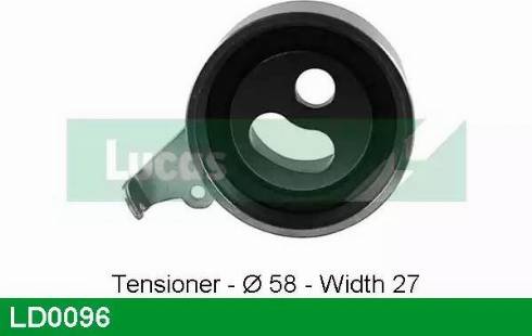 Lucas Engine Drive LD0096 - Tensioner Pulley, timing belt autospares.lv