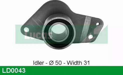 Lucas Engine Drive LD0043 - Tensioner Pulley, timing belt autospares.lv