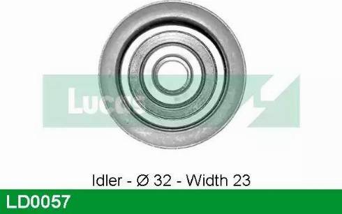 Lucas Engine Drive LD0057 - Tensioner Pulley, timing belt autospares.lv