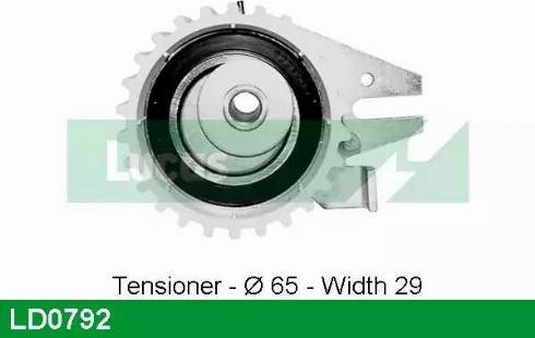 Lucas Engine Drive LD0792 - Tensioner Pulley, timing belt autospares.lv