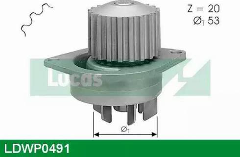 Lucas Engine Drive LDWP0491 - Water Pump autospares.lv