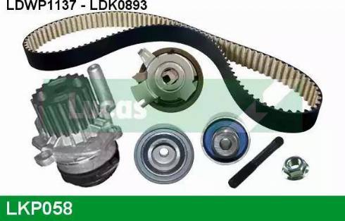 Lucas Engine Drive LKP058 - Water Pump & Timing Belt Set autospares.lv