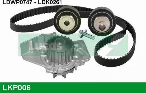 Lucas Engine Drive LKP006 - Water Pump & Timing Belt Set autospares.lv