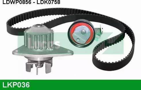 Lucas Engine Drive LKP036 - Water Pump & Timing Belt Set autospares.lv