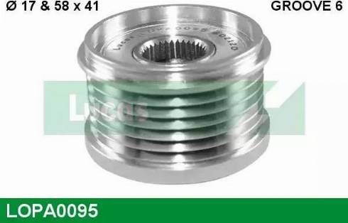 Lucas Engine Drive LOPA0095 - Pulley, alternator, freewheel clutch autospares.lv