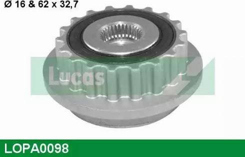 Lucas Engine Drive LOPA0098 - Pulley, alternator, freewheel clutch autospares.lv