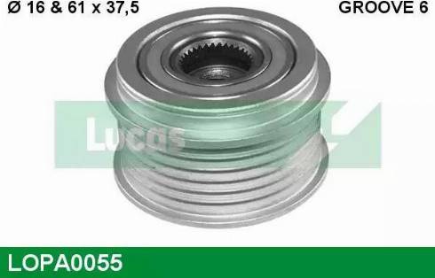 Lucas Engine Drive LOPA0055 - Pulley, alternator, freewheel clutch autospares.lv