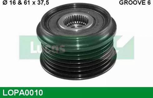 Lucas Engine Drive LOPA0010 - Pulley, alternator, freewheel clutch autospares.lv