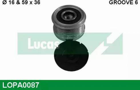 Lucas Engine Drive LOPA0087 - Pulley, alternator, freewheel clutch autospares.lv